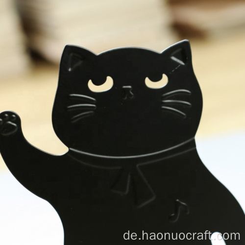 Schwarz-Weiß-Cartoon-Katze Kreativer Metall-Buchständer